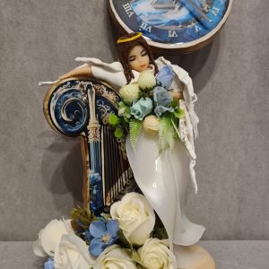 Cadouri personalizate din rășină și lemn ceas cu inger din lut polimeric