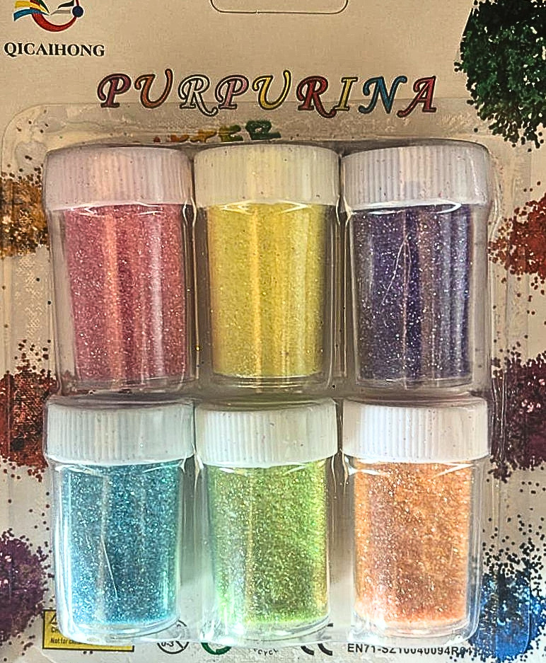 Pachet sclipici 6 culori vibrante