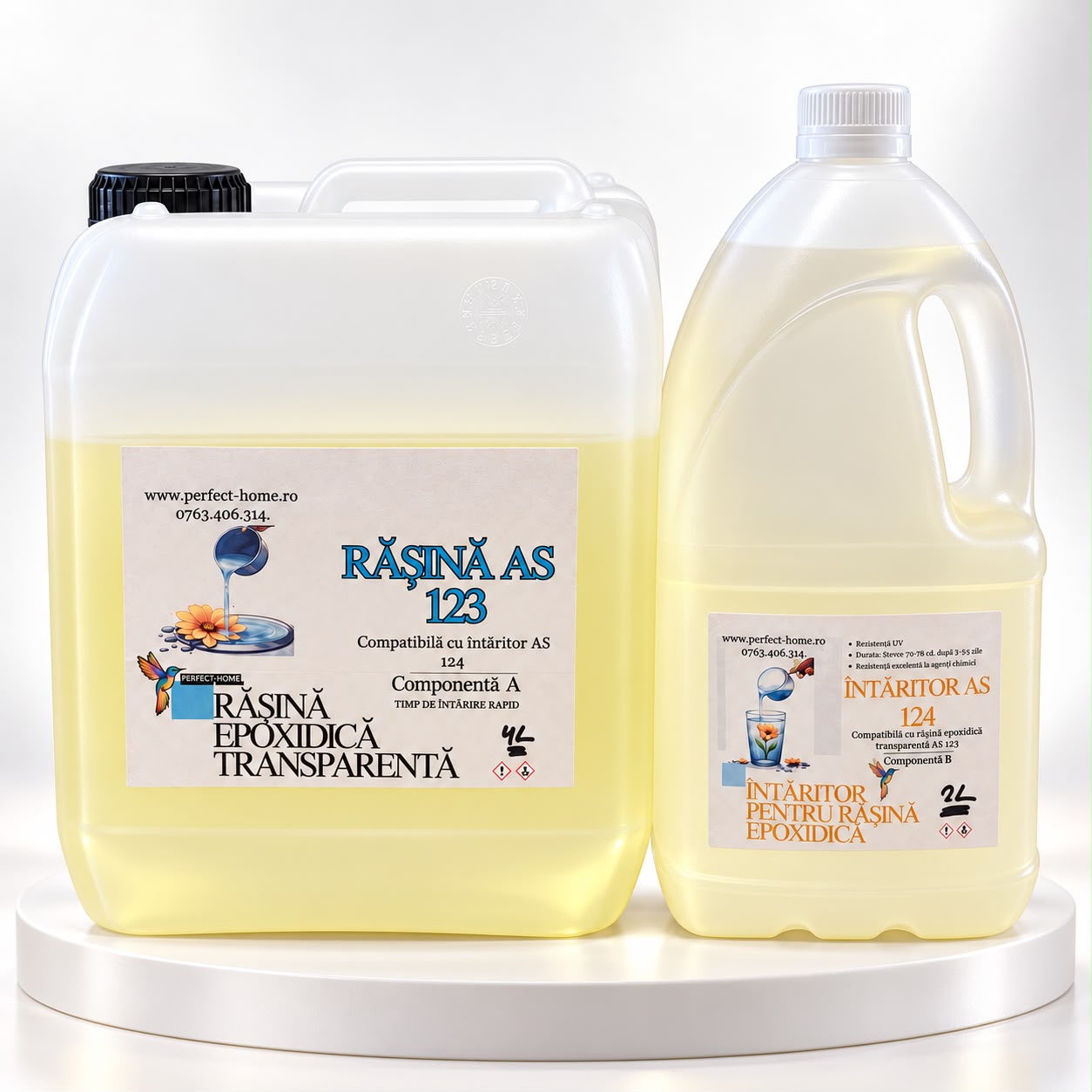 Kit 6 kg rasina epoxidica transparenta AS123 cu intaritor
